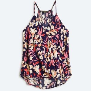 Market & Spruce - Mac floral surplice tank top in navy, pink, peach. Size small